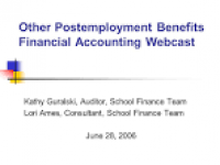 Other Postemployment Benefits Financial Accounting Webcast Kathy ...