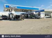 American Chevron gas station in Tok, Alaska Highway, Alaska, USA ...