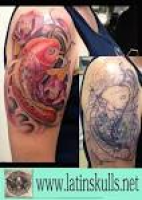 color tattoo koi fish tattoo cover-up tattoo done at latin skulls ...