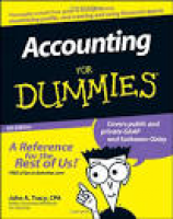 Accounting For Dummies: Amazon.ca: John A. Tracy: Books