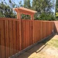 DIY Redwood board on board fence with arbor. Built 95% alone ...