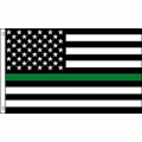 Amazon.com : Time Roaming 3x5 Ft Thin Green Line USA Polyester ...