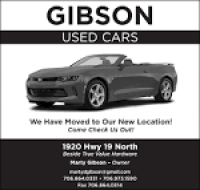 Gibson Used Cars have moved to new location Beside True Value ...