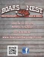 Menu for Boar's Nest Bar & Grill in Athens, Illinois, USA