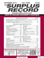 NOVEMBER 2015 Surplus Record Machinery & Equipment Directory
