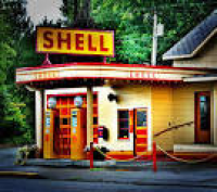 Retro Gas Station Museum Art Print by Zoltan Spitzer | Shell gas ...