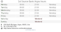 1st Source Bank Argos hours, 518 North Michigan
