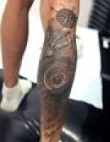 Mens Leg #Tattoo With Anchors And Cool Shading | Leg Tattoos For ...