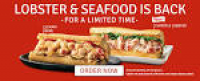 Lobster & Seafood Menu - lobster subs and lobster salads