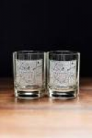 Fayetteville AR Etched Map College Town Rocks Whiskey Glass Set ...