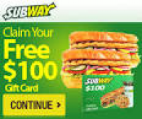 Free $100 Subway Gift Card in USA #eatfresh #food #sandwich ...