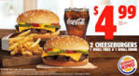 Burger King] 2 Cheeseburgers, Small Drink, Small Fries - $4.99 ...