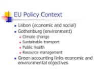 Green Accounting. EU Policy Context Lisbon (economic and social ...