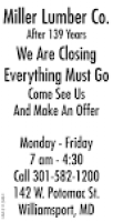 We Are Closing Everything Must Go, G.A. Miller Lumber Co ...