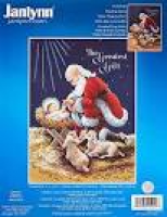 Amazon.com: Janlynn Counted Cross Stitch Kit, Kneeling Santa
