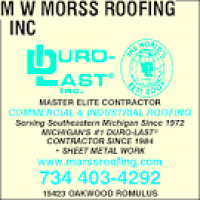 M W Morss Roofing Inc 15423 Oakwood Dr Ste B, Romulus, MI 48174 ...