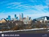 Minnesota, Minneapolis, Skyline with US Bank (Vikings) Stadium ...