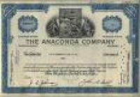 Anaconda Copper Mining Company Stock Certificate | eBay