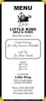 Little King Deli & Subs Menu - Urbanspoon/Zomato