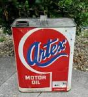 Vintage Artex 2 Two Gallon Motor Oil Can Gas Advertising Signs ...