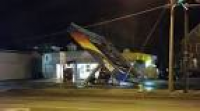 Gas station canopies fall over due to high winds | WHEC.com