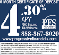 6 Months Certificate of Deposit, Progressive Financial Solutions