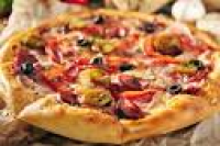 Pizza Restaurant Menu - Delicious Spicy Pizza With Sausages And ...