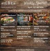 Weekly Specials April 23-28, 2018 LOTS... - Siemer Meat Market ...