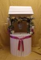 Wooden Wedding wishing well white ivory card box. Incl Lid As ...