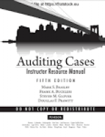 Solutions manual auditing cases an interactive learning approach ...