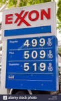 WASHINGTON, DC USA - Gasoline price sign at Exxon service station ...