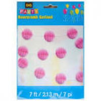 Hot Pink Paper Ball Garland - Hot Pink Party Decorations