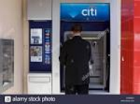 San Francisco, USA, a man at an ATM of Citibank Stock Photo ...