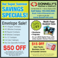 Donnelly's Printing Summer Sale