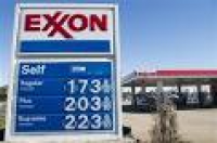 Gas prices are displayed at an Exxon gas station in Woodbridge ...